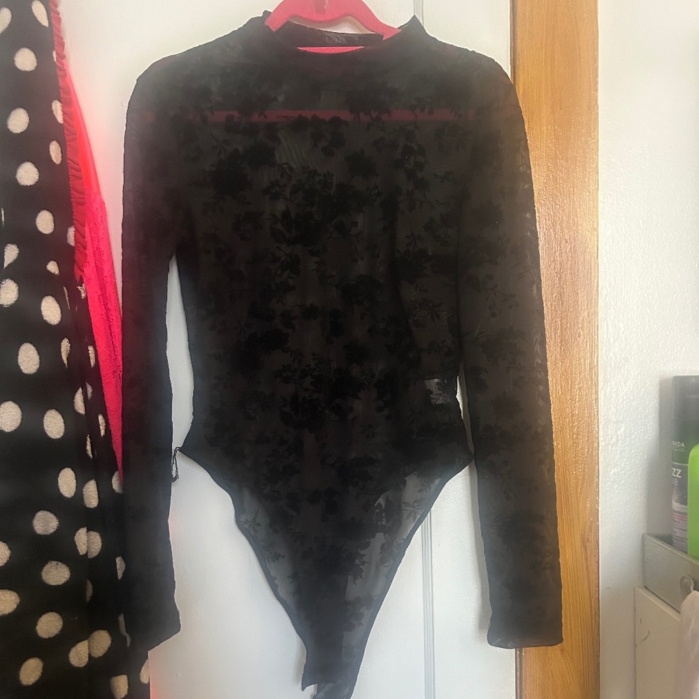 Black lace bodysuit